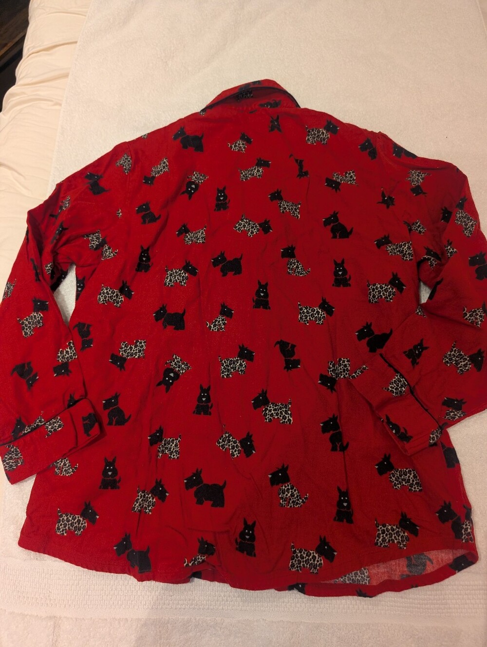 Vintage Adonna Red Scottie Dog 100% Cotton 2-Piece Pajama Set Large - Picture 10 of 12